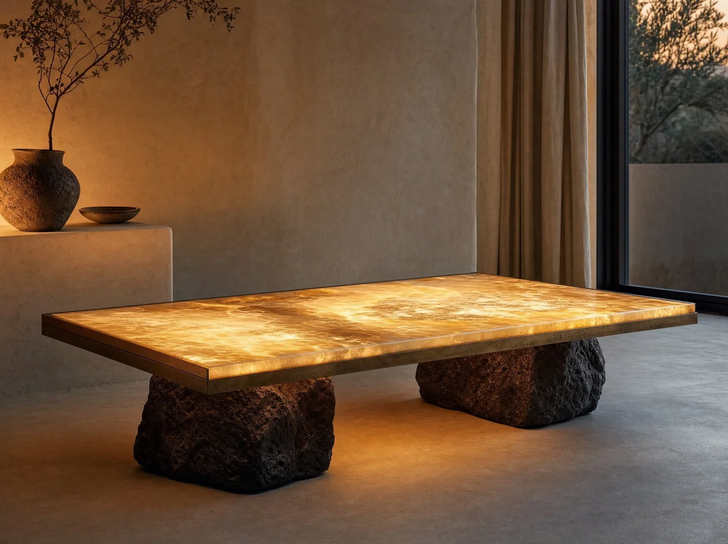Mesa de centro "Ónix encendido"