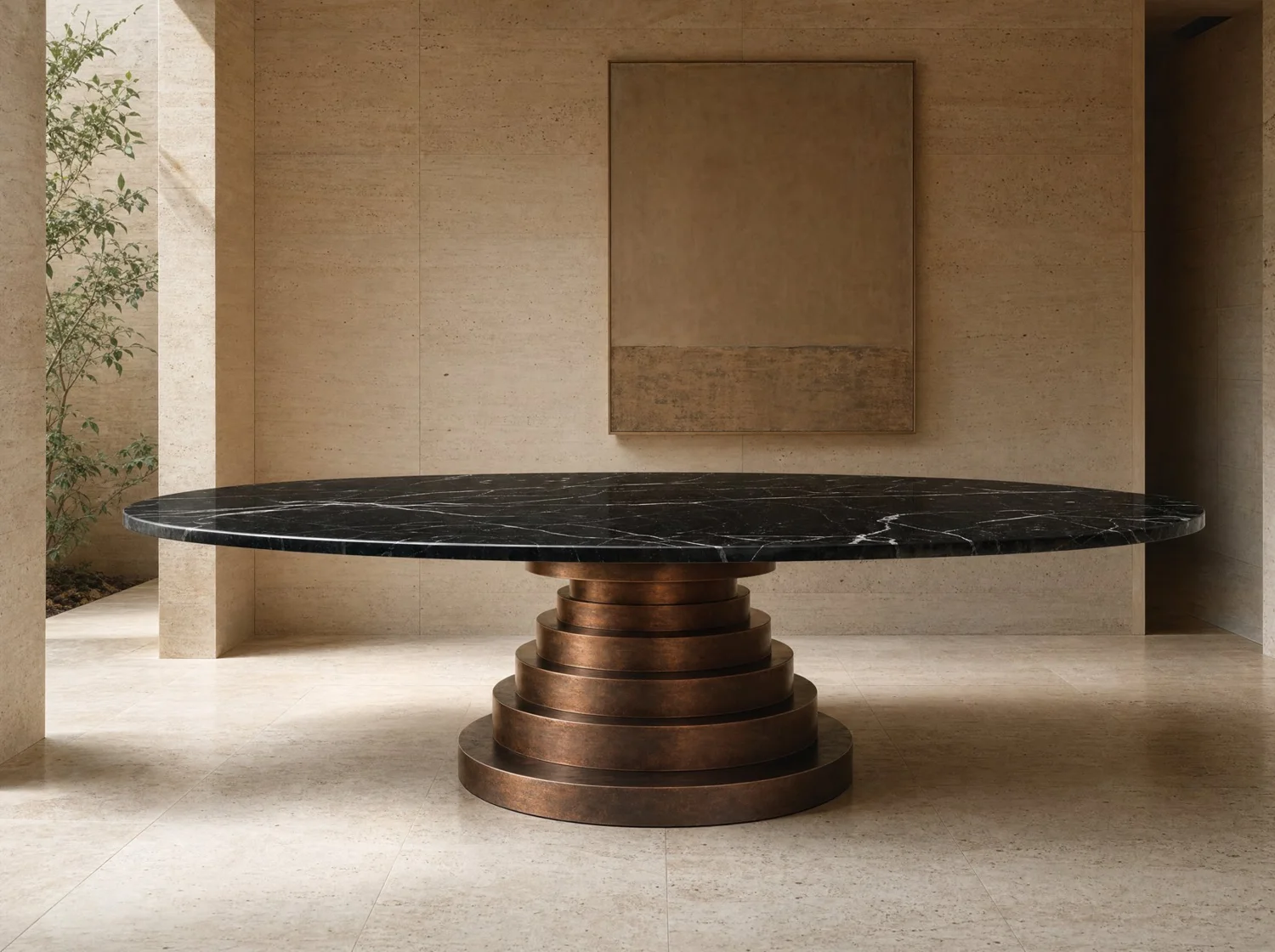 Comedor "Columna" Negro Vizarrón y cobre