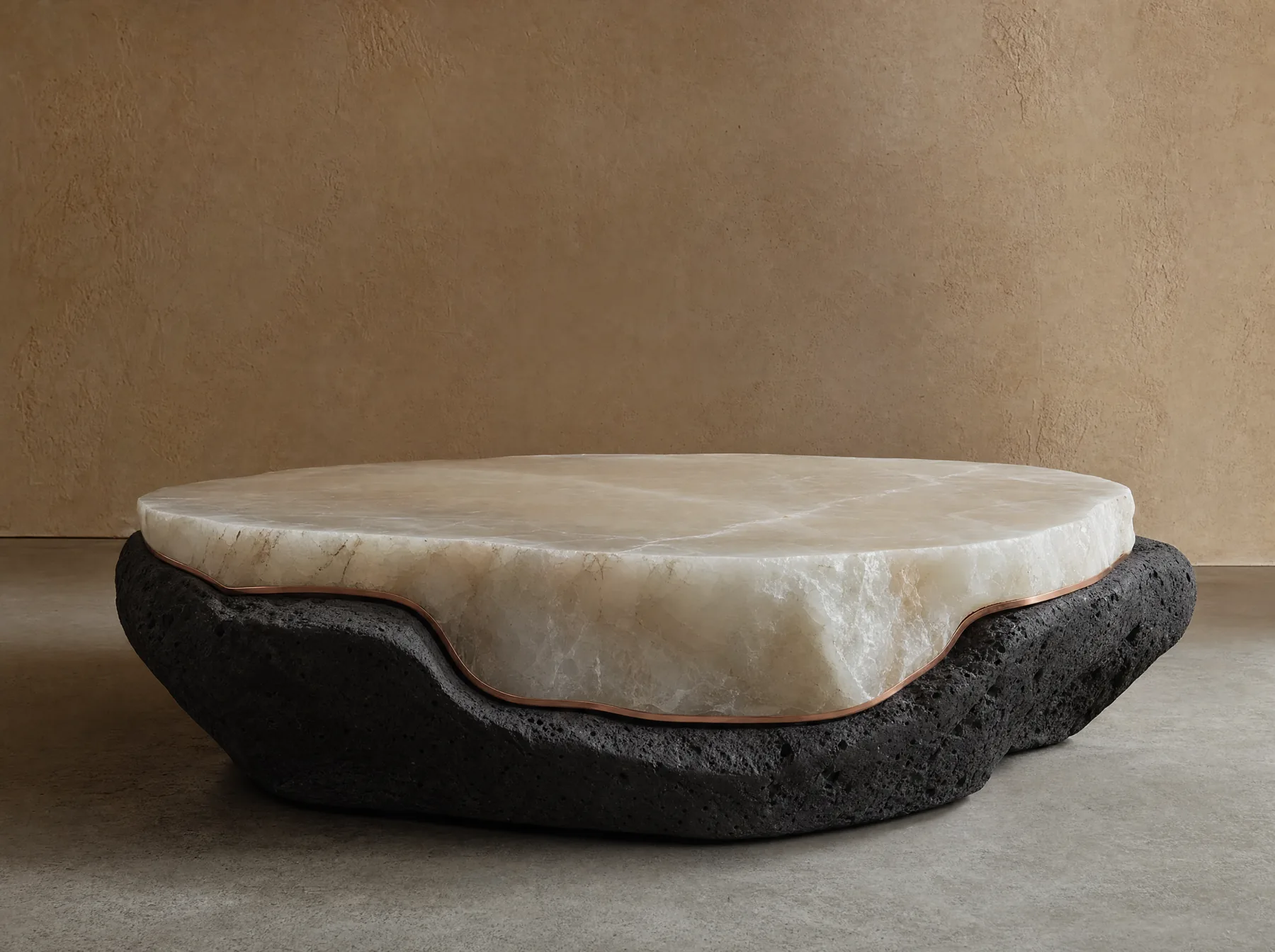 Mesa de centro "Cuna" ónix y volcánica